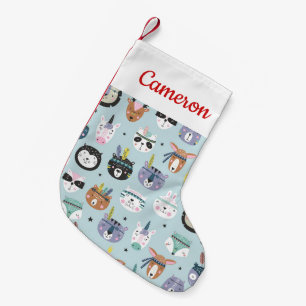 Meia De Natal Pequena Adicione seu teste padrão tribal bonito