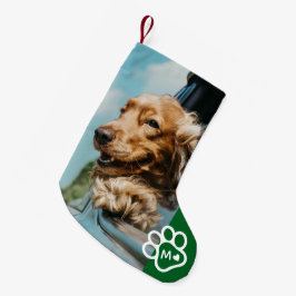 Meia De Natal Pequena Adicione sua própria foto de monograma de cães ani