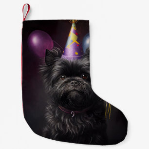 Meia De Natal Pequena Affenpinscher Cachorro Balões de Nascimento