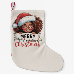 Meia De Natal Pequena Afro-americano Feliz Natal Preto Africano 