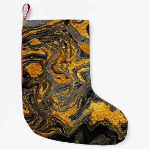 Meia De Natal Pequena Agate Crystal. Suminagashi Moderno Futuro. Swir