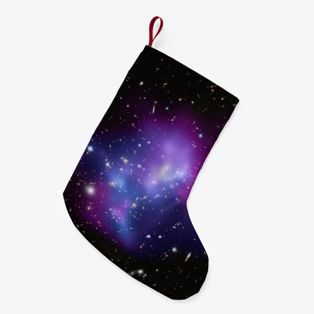 Meia De Natal Pequena Aglomerado de Galáxias Roxo (Frente (Pendurada))