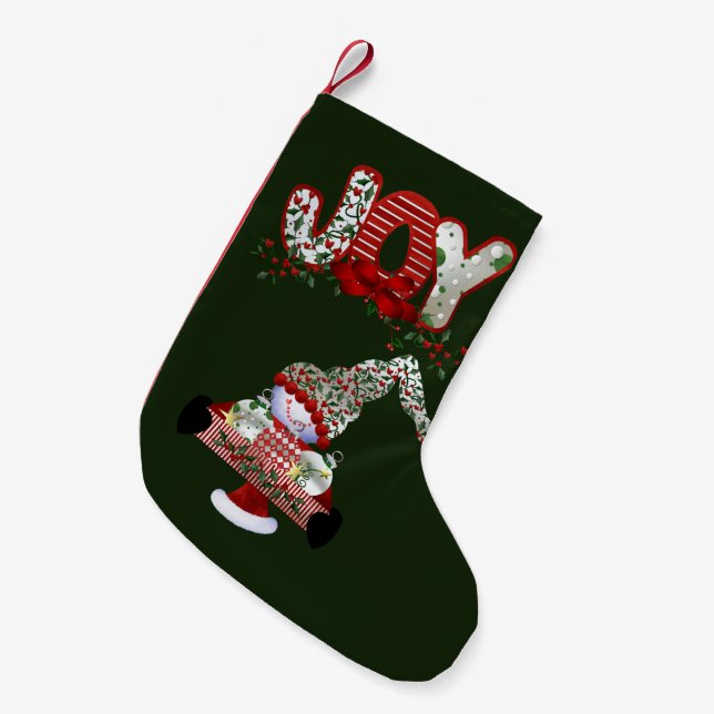 Meia De Natal Pequena Alegria de Natal (Frente (Pendurada))