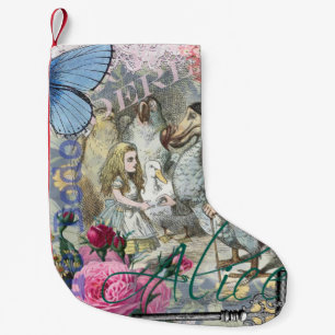 Meia De Natal Pequena Alice Classic Wonderland Dodô Arte Tenniel