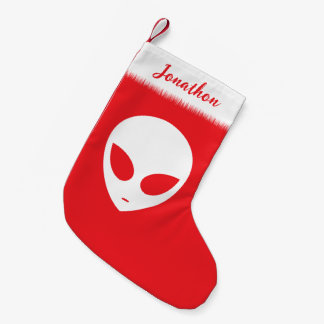Meia De Natal Pequena Alienígena de Natal Personalizado