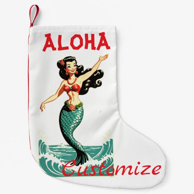 Meia De Natal Pequena Aloha Sereia Thunder_Thunder_Cove (Frente)