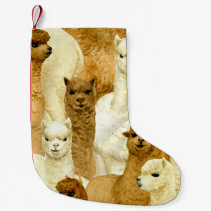 Meia De Natal Pequena Alpacas de aquarelas, fundo desenhado à mão sem co