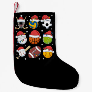 Meia De Natal Pequena Amante do Esporte de Natal Esporte Bola Jogador