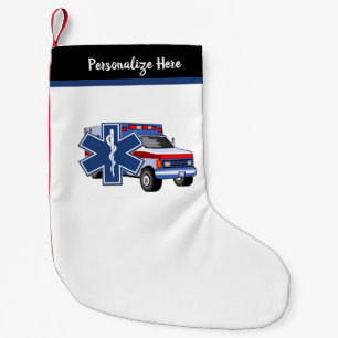 Meia De Natal Pequena Ambulância EMT paramédica EMS