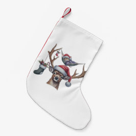 Meia De Natal Pequena Amigos Festivos