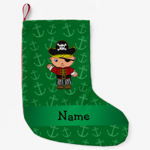 Meia De Natal Pequena Âncoras conhecidas personalizadas do verde do