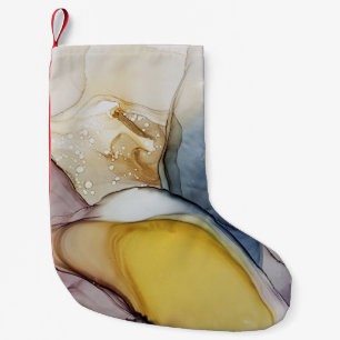 Meia De Natal Pequena Anéis de álcool, tom amarelo, abstrato.