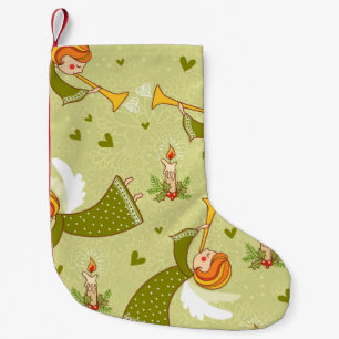Meia De Natal Pequena Ângulos Celestiais: Padrão Infantil Vintage