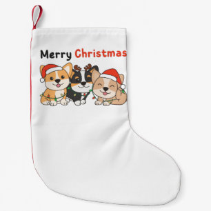 Meia De Natal Pequena Animais de Natal de Corgi - Cachorros de Bonita Fe