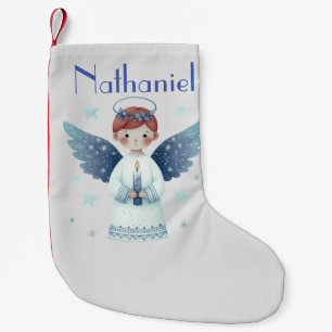 Meia De Natal Pequena Anjo de Natal Nórdico Elegante Adicionar nome