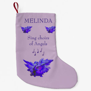 Meia De Natal Pequena Anjo de Natal Roxo, Pequeno