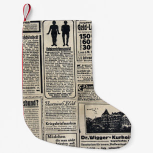 Meia De Natal Pequena Anúncios antigos em jornais alemães 1917