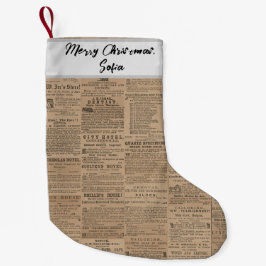 Meia De Natal Pequena Anúncios do Passado, NY 1856