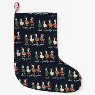 Meia De Natal Pequena Apenas Um Natal Alegre Ganso Pato Feriado Xmas