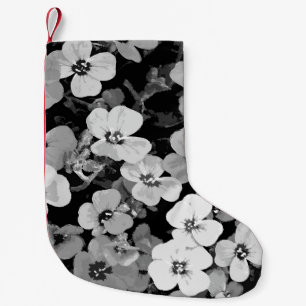 Meia De Natal Pequena Aquarela Flor Vermelha 2