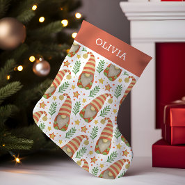 Meia De Natal Pequena Aquarela Gnome Escandinavo Natal Adorável