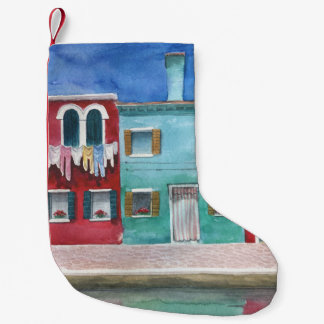 Meia De Natal Pequena Aquarela Itália: Desenho Mão