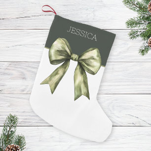 Meia De Natal Pequena Arco Verde-Azeitoleira Moderno Natal Bonito