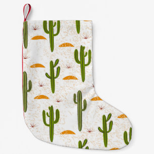 Meia De Natal Pequena Areia de Cacto: Estilo Mexicano Sem Costura.