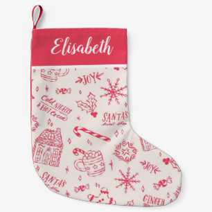 Meia De Natal Pequena Armazenamento de Natal Personalizado com Nome - Ho