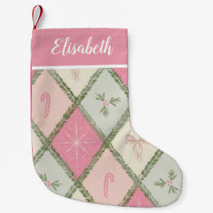 Meia De Natal Pequena Armazenamento de Natal Personalizado com Nome - Ho