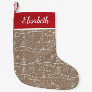 Meia De Natal Pequena Armazenamento de Natal Personalizado com Nome - Ho