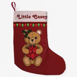 Meia De Natal Pequena Armazenamento Personalizado de Gift do ursinho