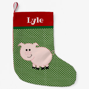 Meia De Natal Pequena Armazenamento Personalizado Pet Pig