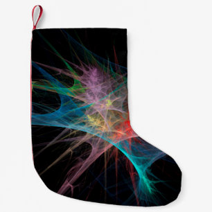 Meia De Natal Pequena Arte Abstrata Arco-Íris Gelo
