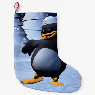 Meia De Natal Pequena Arte de Férias de Inverno Adorável de Pinguim Mari
