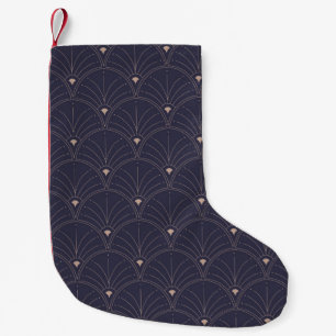 Meia De Natal Pequena Arte elegante nouveau, padrão minimalista.