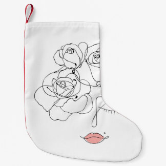 Meia De Natal Pequena Arte Floral: Mulher Mínima.