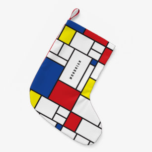 Meia De Natal Pequena Arte Moderna De Stijl Geométrica Minimalista Mondr