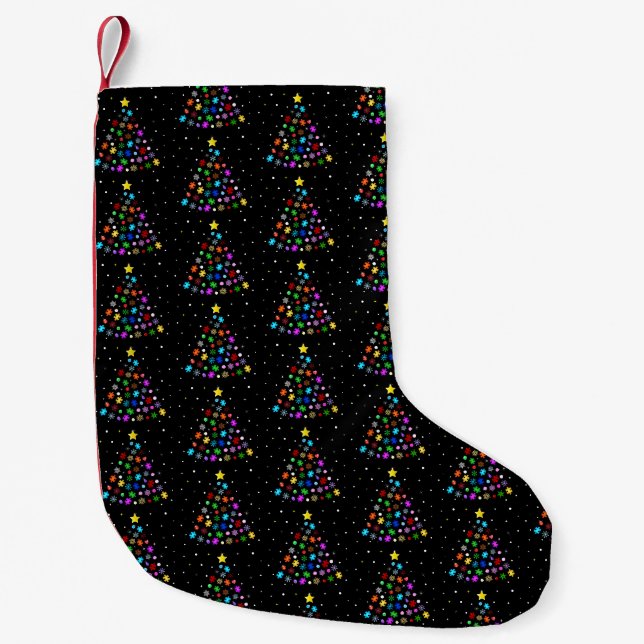 Meia De Natal Pequena Árvore de Natal Autism Snowflake (Frente)