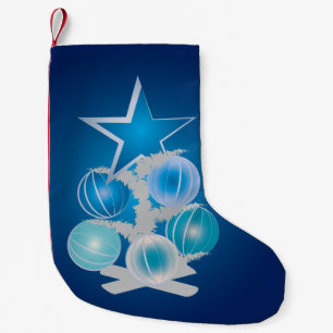 Meia De Natal Pequena Árvore de Natal azul