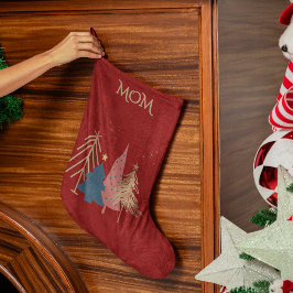 Meia De Natal Pequena Árvore de Natal Clássica de Luxo em Faux Dourado N