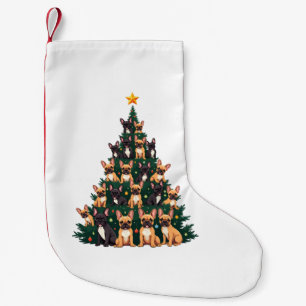 Meia De Natal Pequena Árvore de Natal Com Cães Terrier Gift Xmas