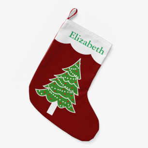 Meia De Natal Pequena Árvore de Natal Cura Personalizada