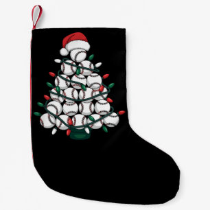 Meia De Natal Pequena Árvore de Natal de Beisebol Papai Noel Esportes