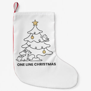 Meia De Natal Pequena Árvore de Natal Minimalista de Uma Linha