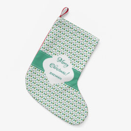 Meia De Natal Pequena Árvore de Natal Monograma Verde Menta Feliz Natal