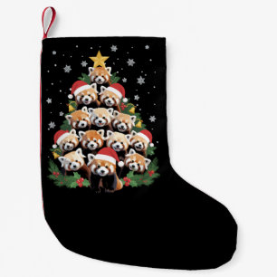 Meia De Natal Pequena Árvore de Natal Panda Vermelho Animal Engraçado 