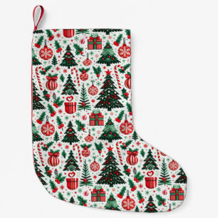 Meia De Natal Pequena Árvore de Natal, presentes, bengala doce