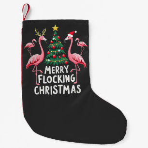 Meia De Natal Pequena Árvore Flamingo de Natal de Bloqueio de felizes