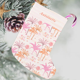 Meia De Natal Pequena Árvore Tropical Palm Feliz Natal Personalizado